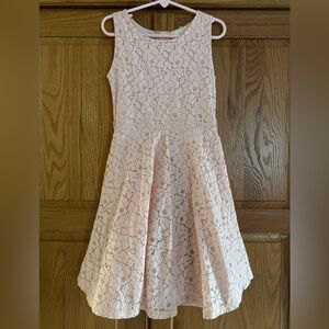 Girls Lt Pink Lace Dress